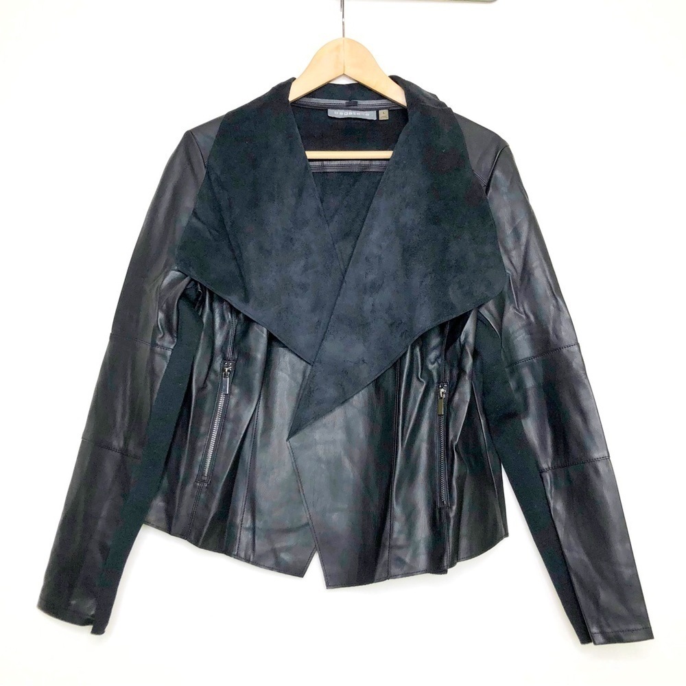 Bagatelle Black, vegan leather open closure jacket